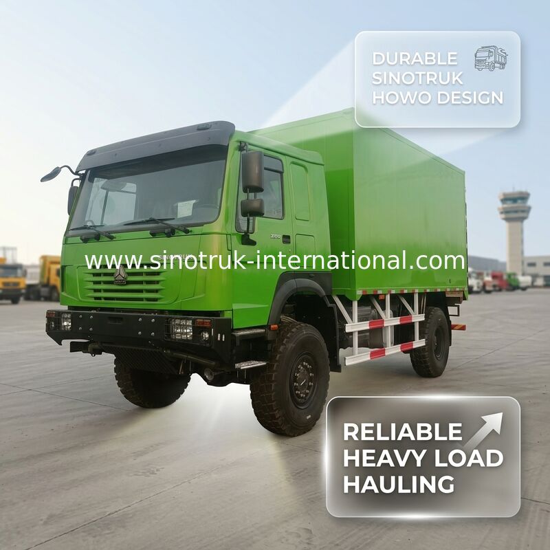 Caminhão pesado SINOTRUK com tração 4X4 LHD, tanque de carga de 5000*2300*2300 mm e capacidade de eixo traseiro de 16T para transporte de carga pesada Verde