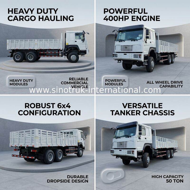 Howo Full Drive Cargo Box Truck 400 HP 4 eixos