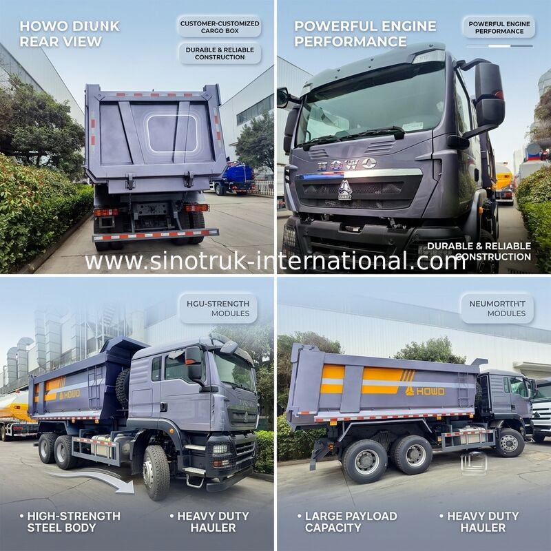 SINOTRUK Carregador de carga pesada TX Dump Truck Tipper com motor de 380 HP, capacidade de carga de 30-40 toneladas e tipo de levantamento médio