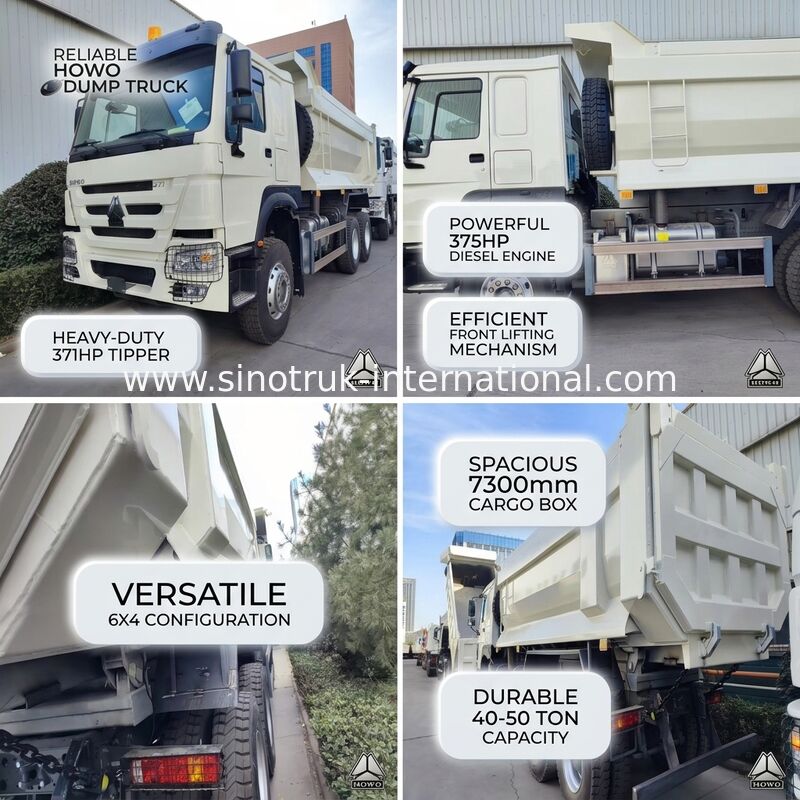 Durabilidade HOWO 6×4 371HP 20CBM caminhão de lixo branco com corpo de aço de alta resistência para trabalho pesado