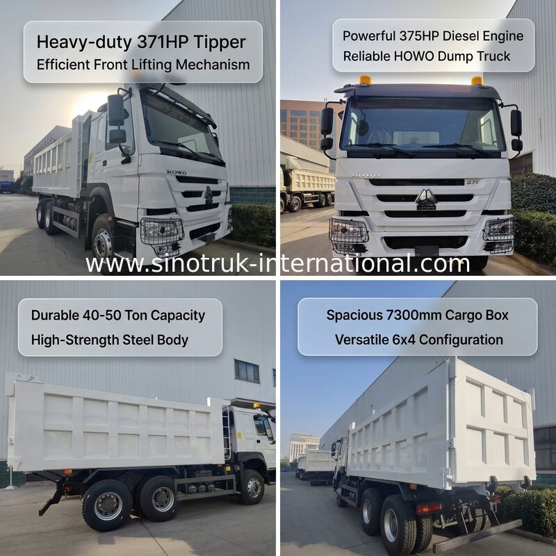 SINOTRUK HOWO 371HP camião de descarga pesado com 10 rodas e caixa de carga retangular