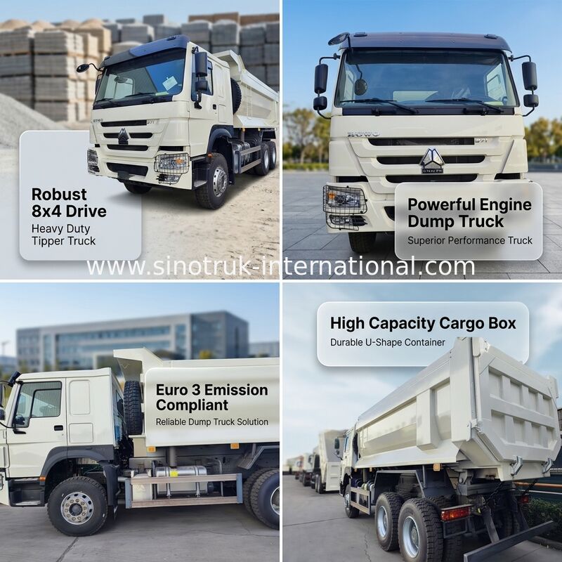 Caminhão Basculante SITRAK de 10 Rodas com Emissão Euro 3 e Motor de 430 HP