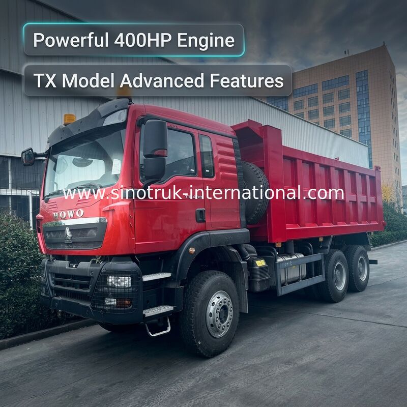 Caminhão basculante 6X4 do caminhão basculante modelo 400HP LHD de SINOTRUK HOWO TX com luzes de advertência