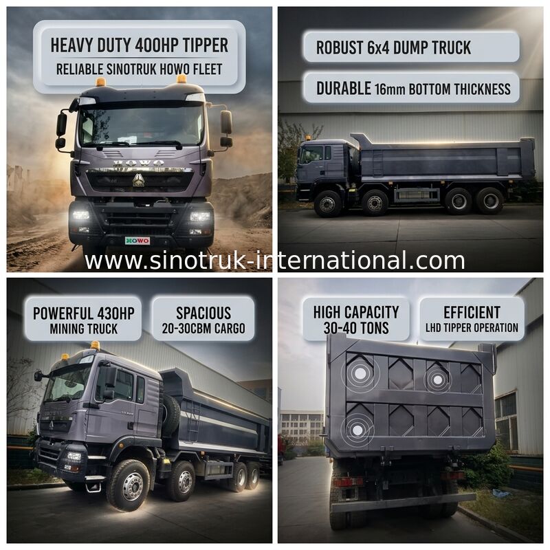 Caminhão SINOTRUK HOWO 400HP 12 rodas LHD 30-40 toneladas 20-30CBM ZZ3317V356GB1