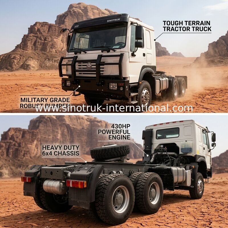 SINOTRUK 430 cavalo 6 × 4 tractor com um pára-choque militar