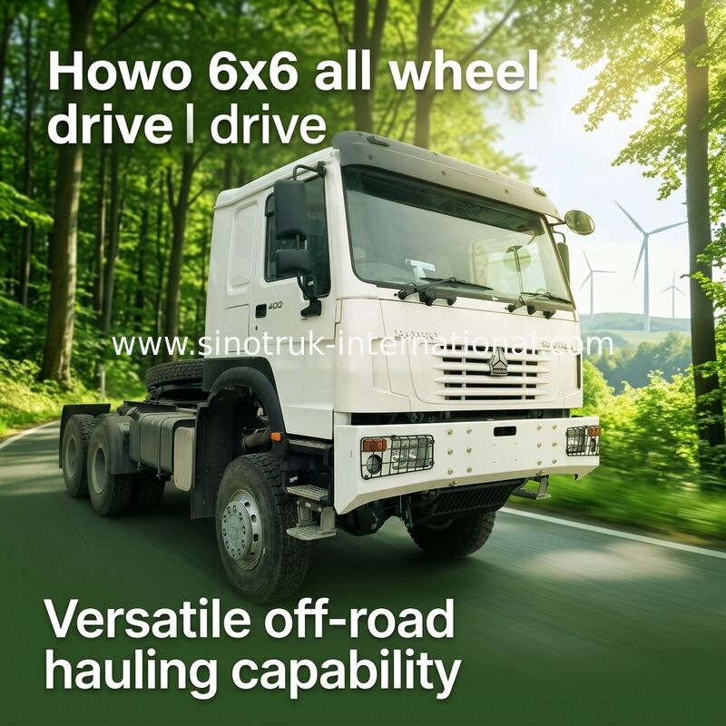 Sinotruk Howo Tractor Truck Rhd Tração integral 6 × 6 Weichai 400 hp Branco
