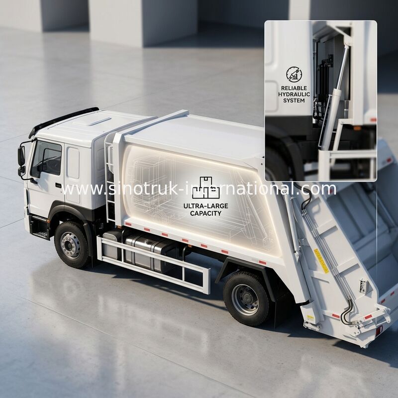 Caminhão de lixo compactador SINOTRUK 300 HP 4x2 com força de rolagem de 30T para gerenciamento eficiente de resíduos