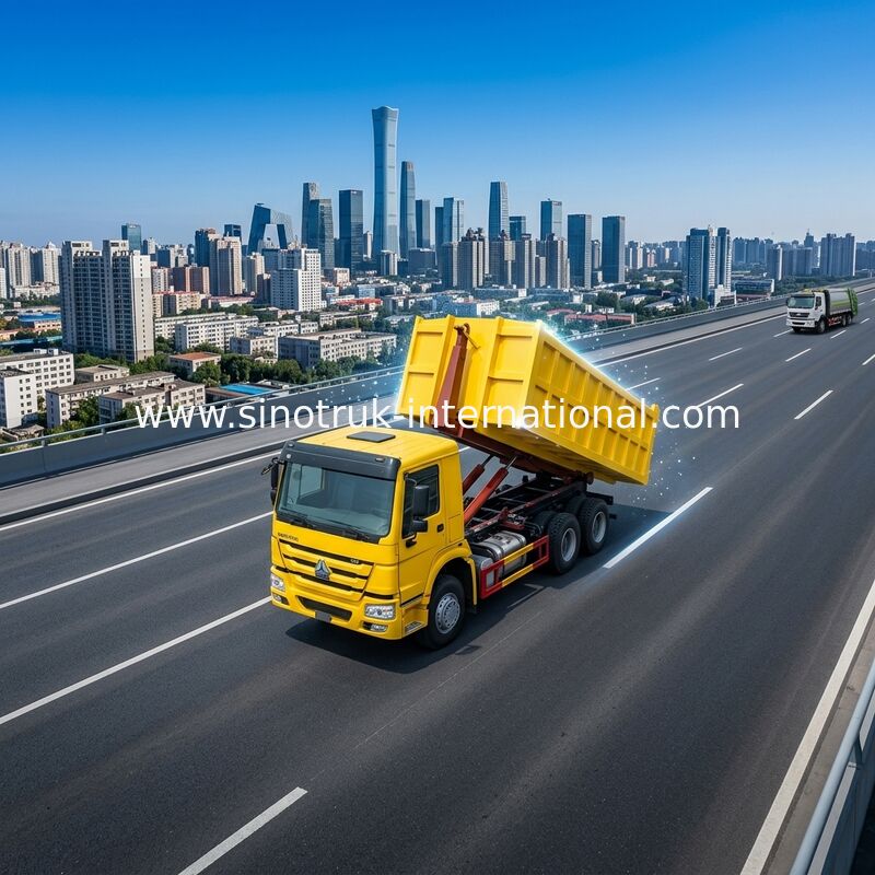 O sistema de controlo hidráulico automatizou o caminhão 6X4 LHD Euro2 da recolha de lixo