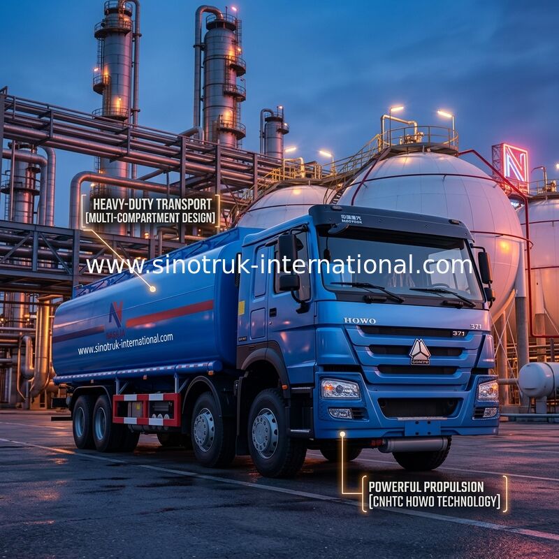 Caminhão de tanque 8X4 do óleo da eficiência elevada LHD Euro2 371HP