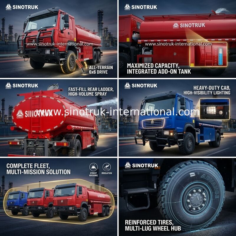 Caminhão tanque de óleo SINOTRUK HOWO 290 HP com capacidade de 10 CBM e chassi resistente