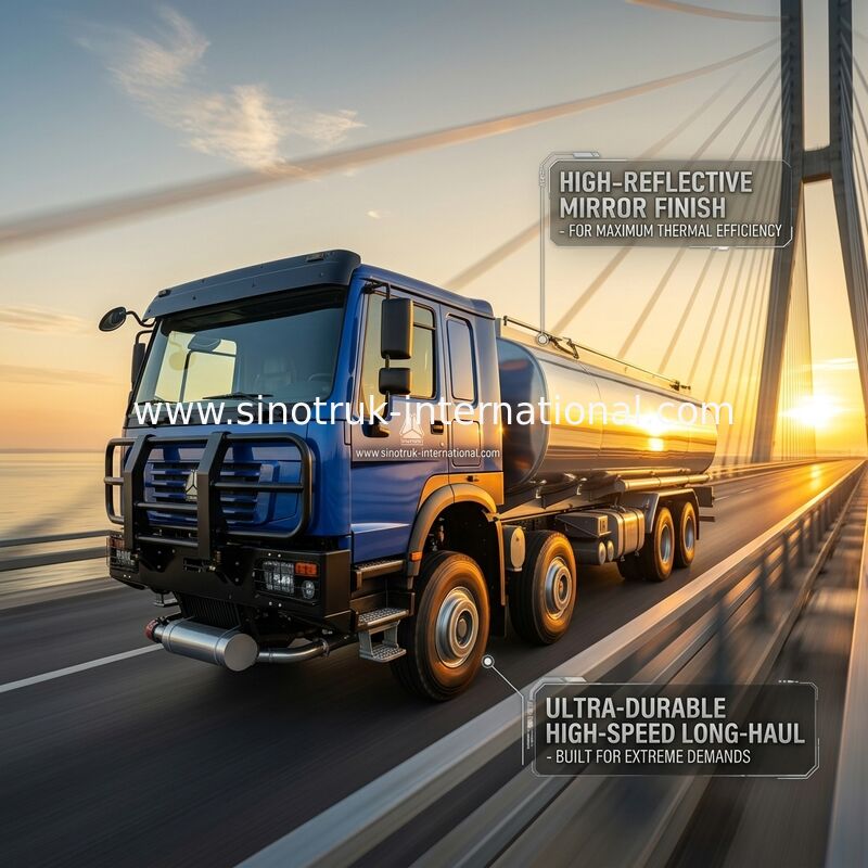 Caminhão de Combustível HOWO 8*4 400HP LHD para serviço pesado 40CBM Sistema de Tanque Duplo para Distribuição de Combustível de Longo Alcance
