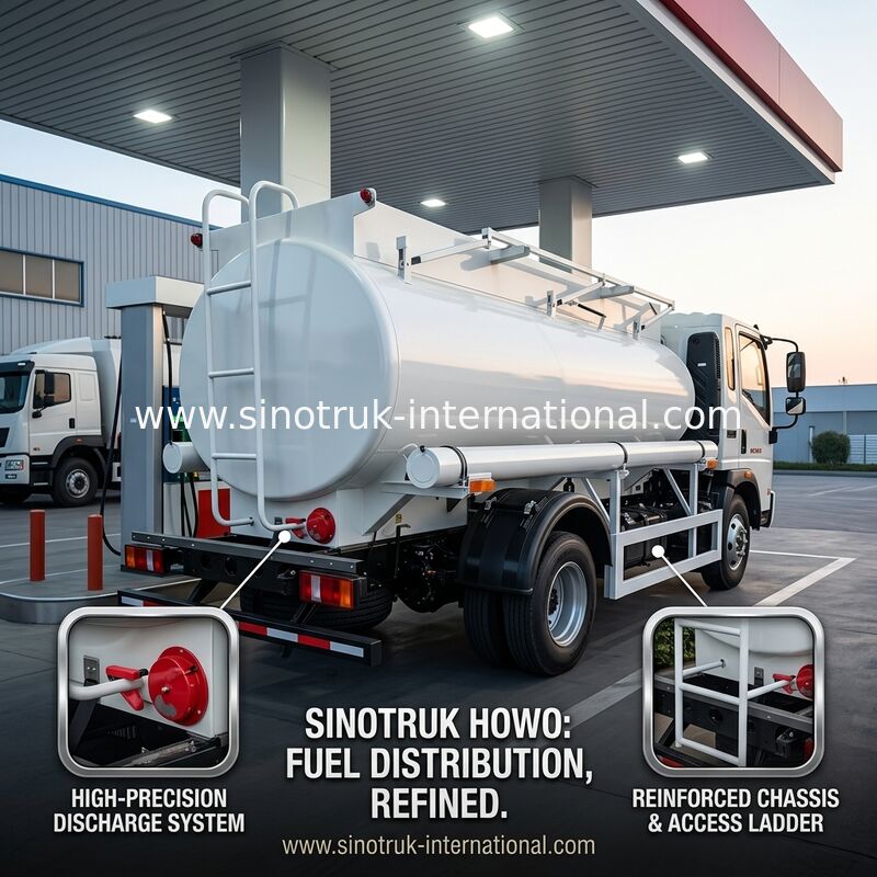 SINOTRUK HOWO 4X2 6 rodas Caminhão de tanque de óleo 5-6CBM