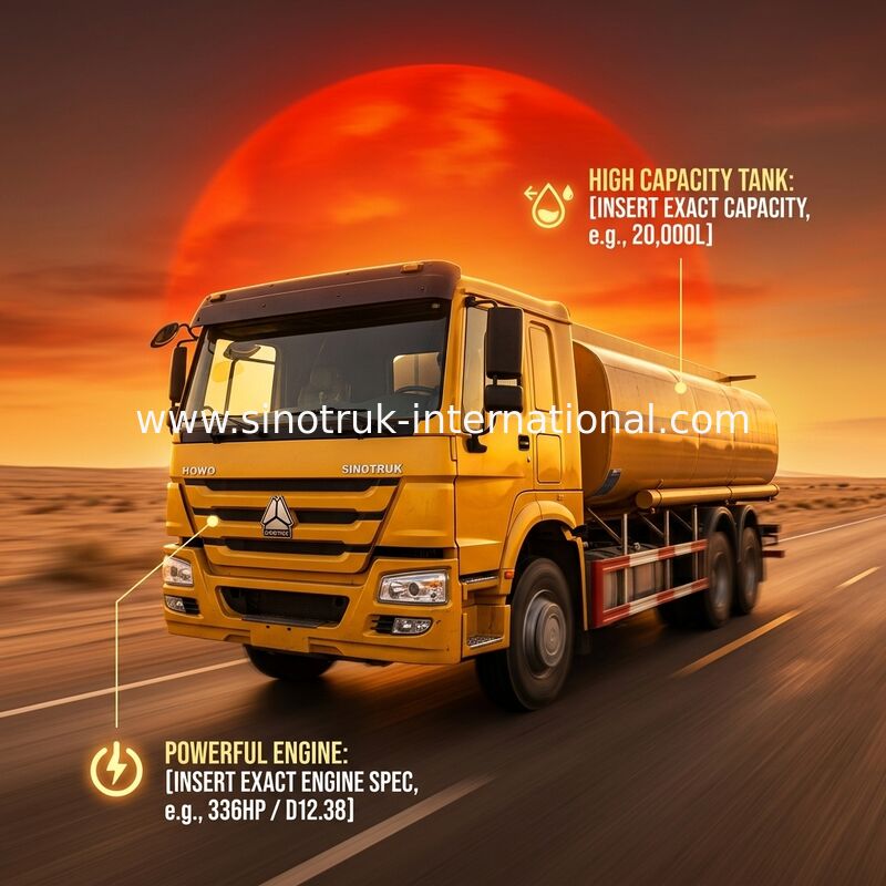 O transporte radial do fuel-óleo do pneumático transporta o táxi alongado 336HP do Euro 2 de 6X4 LHD
