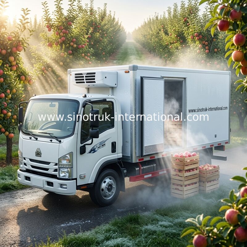 Armazenamento frio da carga pequena caminhão refrigerado 8 toneladas para a leiteria, caminhão da caixa do congelador