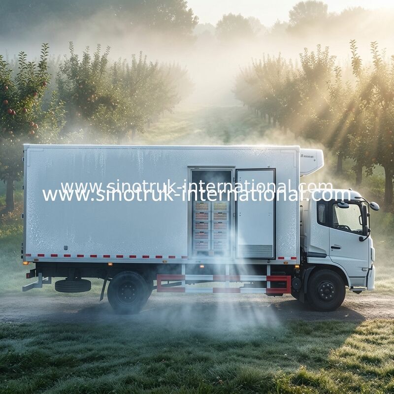 7 T refrigeraram caminhões e o Euro 2 das camionetes LHD 4X2 fechou a caixa congelada Com de Van Caminhão