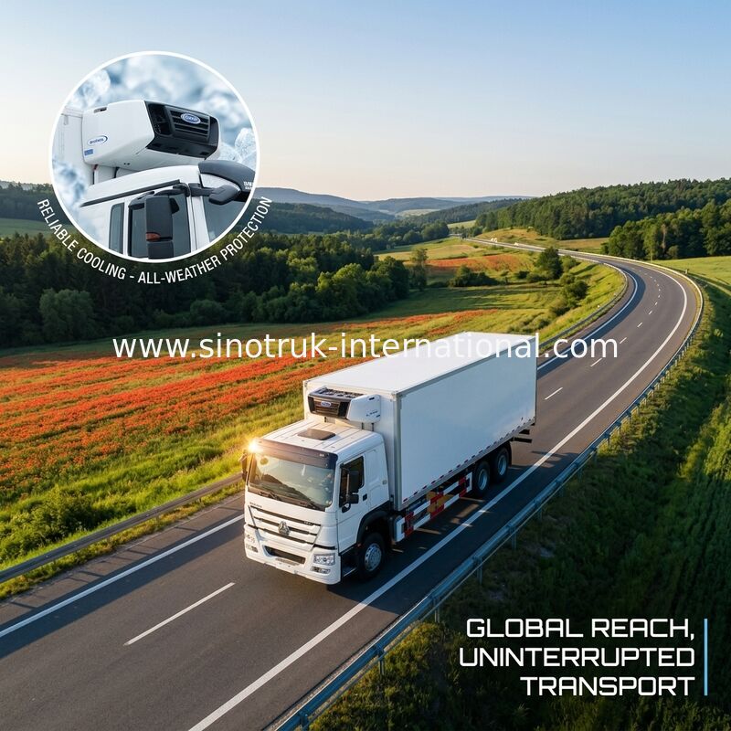 Os alimentos congelados de grande resistência RHD 8×4 refrigeraram de baixo nível de ruído de 40 toneladas dos caminhões e das camionetes