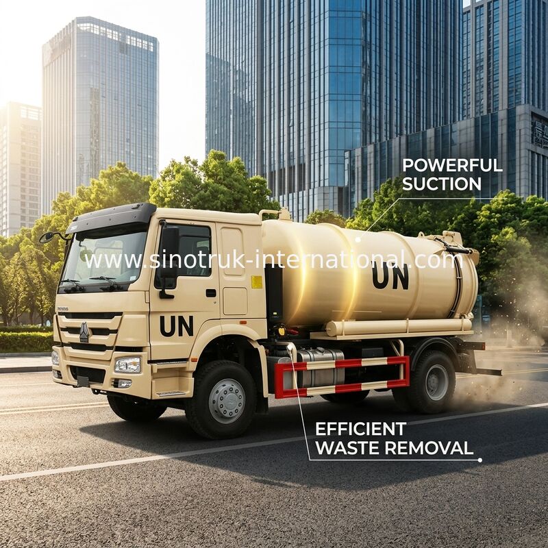 Caminhão 10000L LHD 4X2 da sução da água de esgoto de SINOTRUK HOWO, caminhões do desperdício líquido