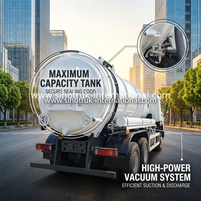 HOWO 6*4 16CBM 380HP Caminhão de limpeza de esgoto de alta potência