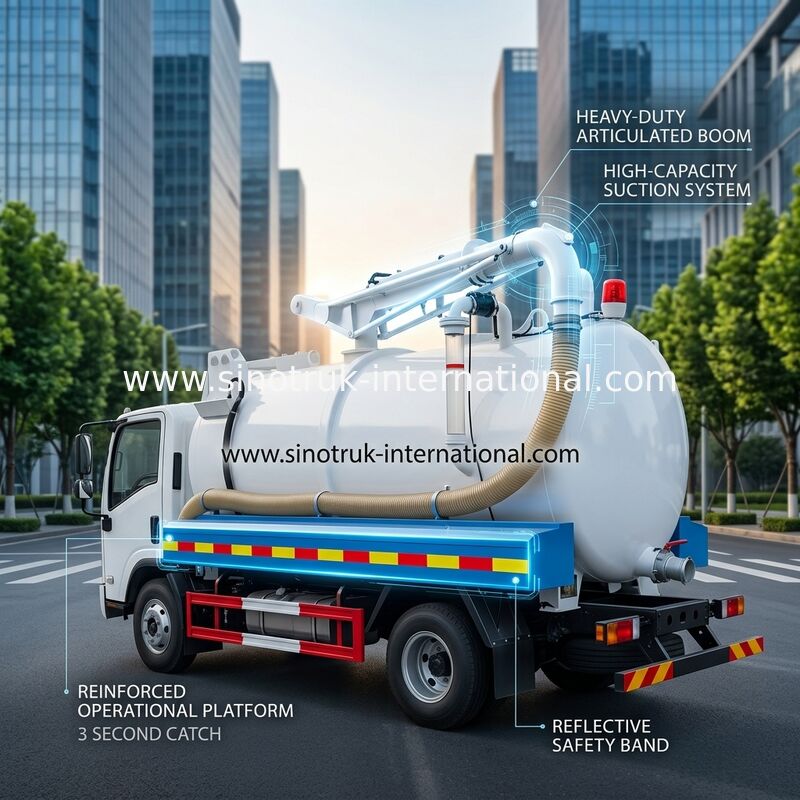 Caminhão da sucção da água de esgoto de SINOTRUK HOWO para a empresa 5-6CBM LHD 4X2 Euro2 do saneamento