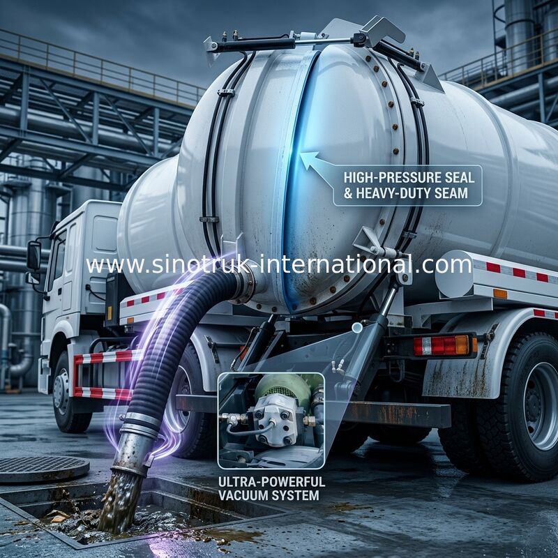 caminhão 6×4 do vácuo do esgoto de 19CBM LHD 336HP para a sucção química do sedimento do tanque da água de esgoto do óleo