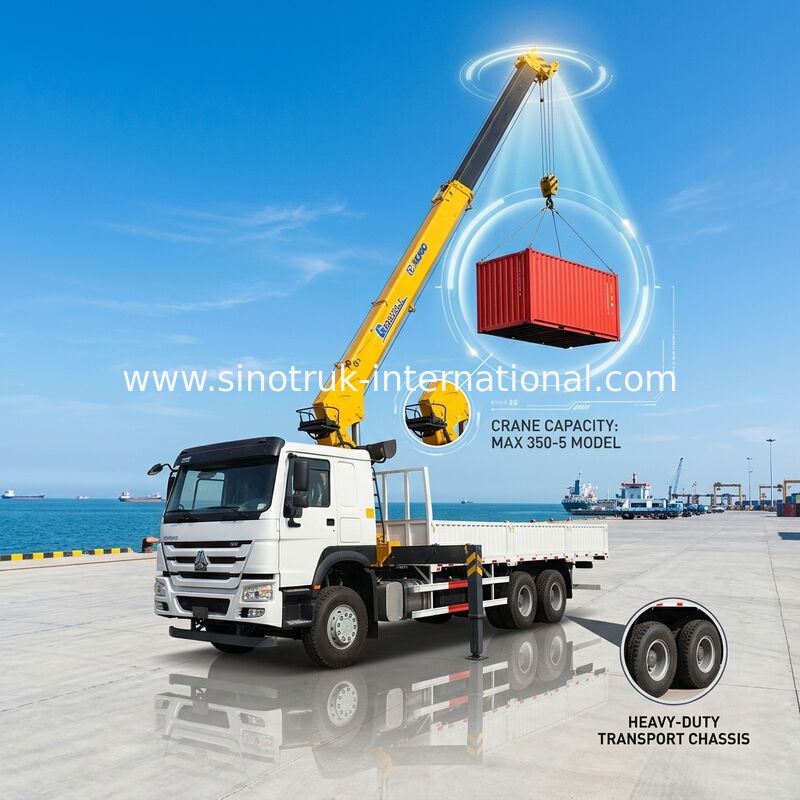 HOWO Equipamento de guindastes montados em caminhão 12 toneladas XCMG para elevação 6X4 LHD 400HP