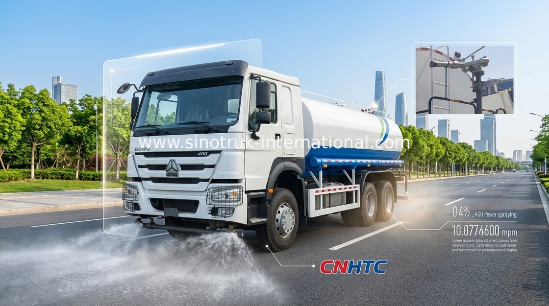 HOWO 6*4 Tração 400HP 18m³ Caminhão Irrigador de Engenharia em Larga Escala (Caminhão de Água/Pulverizador de Água, Adequado para Supressão de Poeira em Estradas e Irrigação)