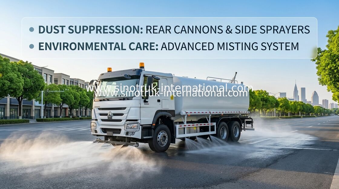 Sinotruk HOWO Caminhão de tanque de água 6x4 RHD branco ZZ1257V4347B1 Com função de descarga de alta pressão