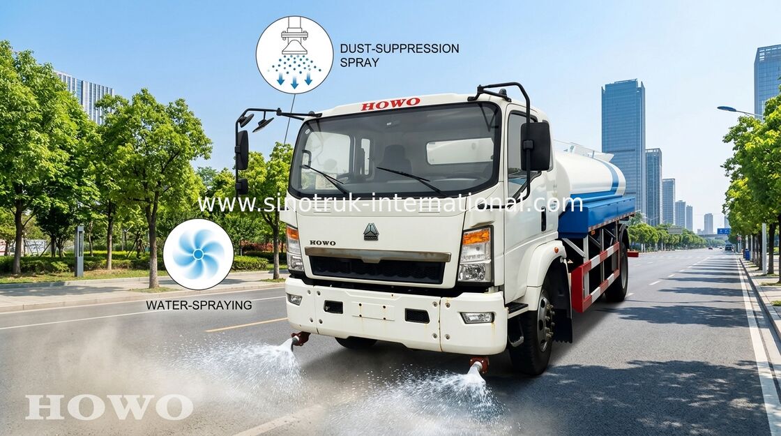 Polvilhando o caminhão 5 - chassi de camioneta de 8CBM SINOTRUK HOWO para o nivelamento da estrada