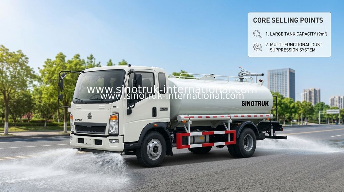 Escala de pulverização clara do caminhão de tanque LHD da água de SINOTRUK 5-8CBM largamente