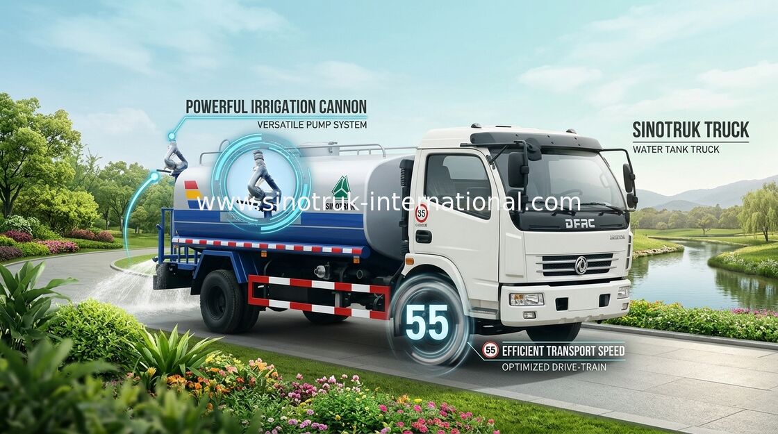 8,2 de eixo motor da água potável toneladas de caminhões de petroleiro 5CBM para a engenharia da paisagem