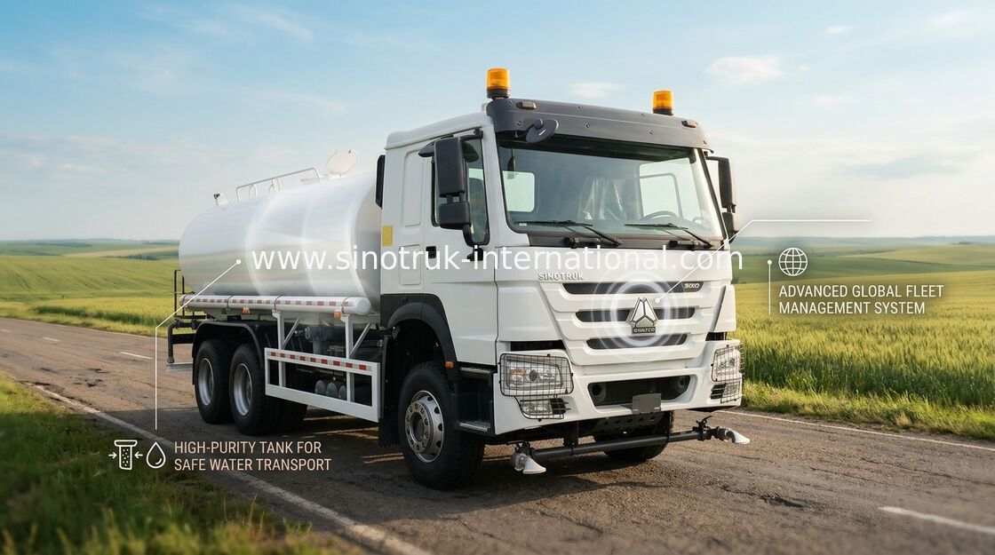 4650 1350 mm de distância entre eixos caminhão-tanque de água com VGD95 desempenho e capacidade do eixo dianteiro