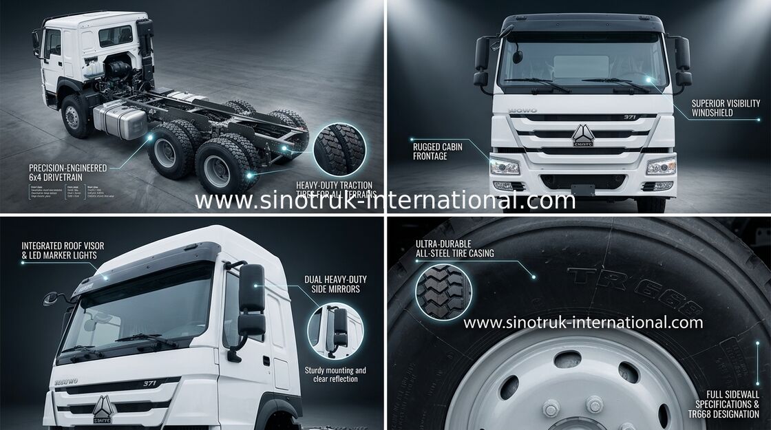 Cabine do Euro 2 LHD 6X4 336HP HW76 do caminhão da carga de SINOTRUK HOWO para o transporte