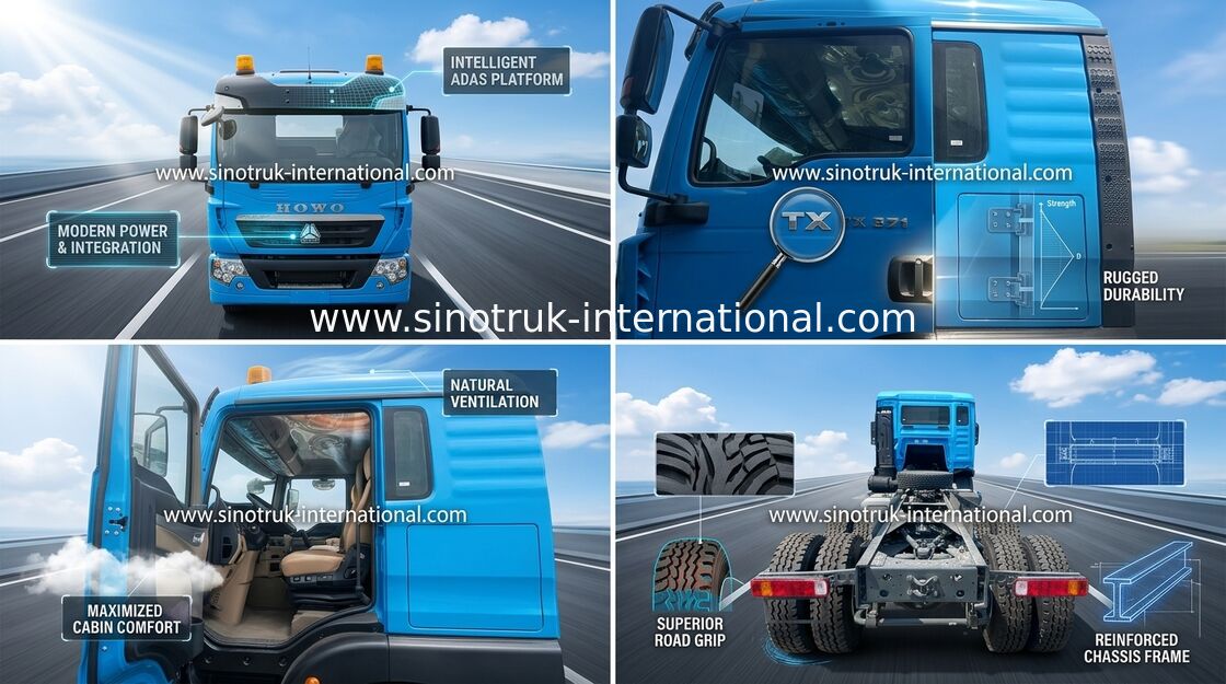 Tipo do caminhão LHD do trator de 371HP SINOTRUK HOWO 6x4