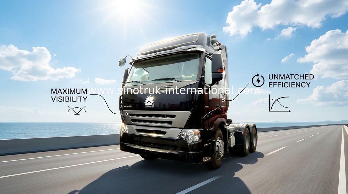 caminhões resistentes do trator de 6X4 HOWO, 4 tratores eletrônicos e camiões basculantes do motor diesel da injecção do curso