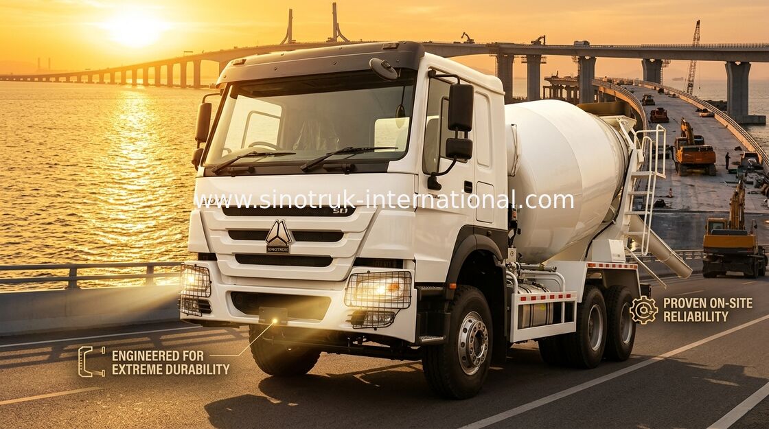 Alta potência 400HP HOWO Mixer Truck 6-12CBM LHD 6×4 10 rodas