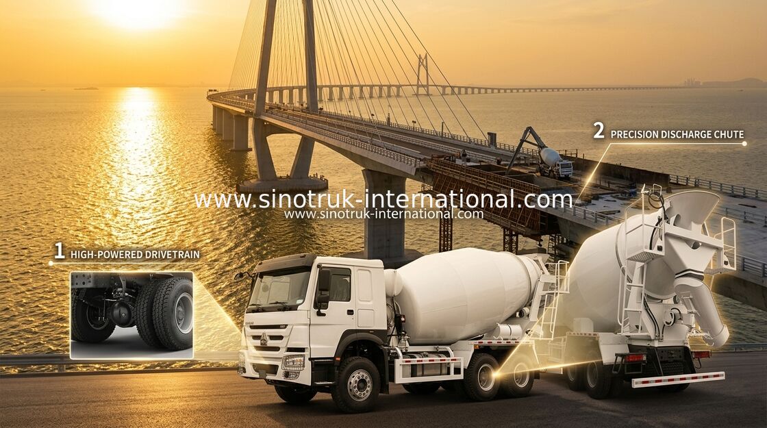 Sinotruk Howo caminhão de mistura de concreto 380HP 6-10CBM 6 X 4 Euro 2
