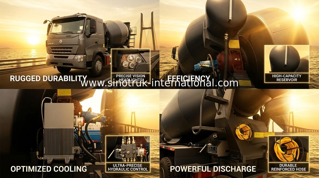 Caminhão INTERNACIONAL 10CBM 371HP 6X4 LHD do misturador concreto de SINOTRUK HOWO A7