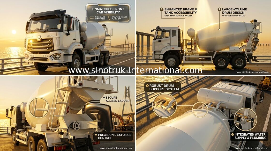 Caminhão para mistura de concreto Sinotruk Howo N7 6-10CBM 6 X 4 Euro 2