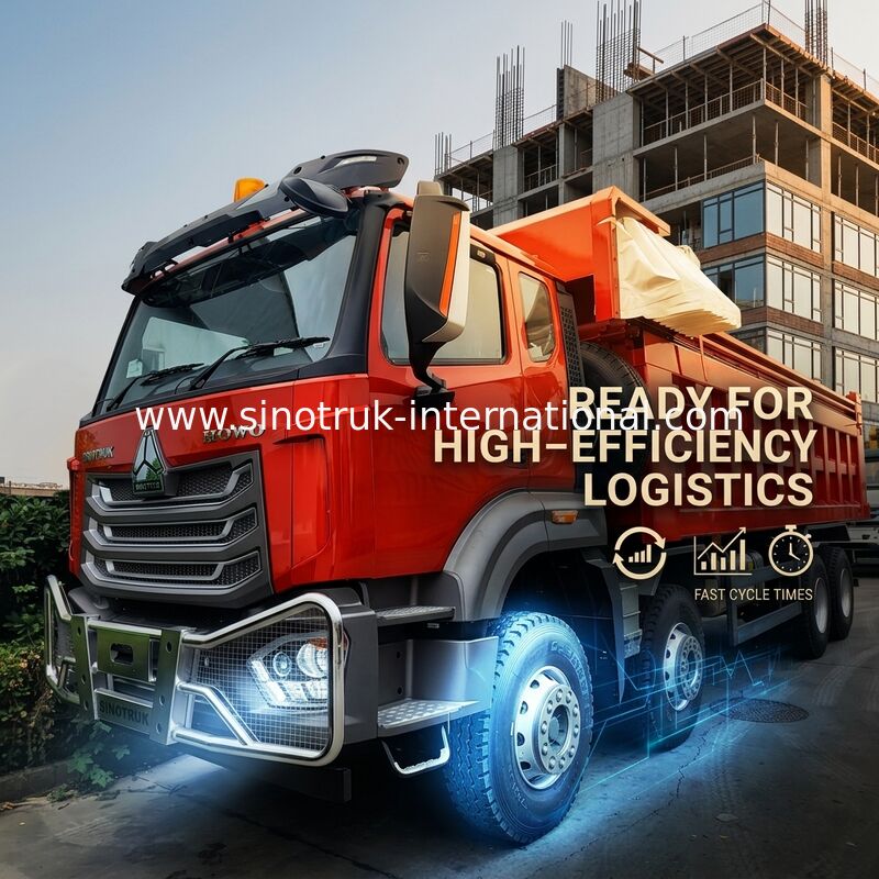 Super Rolamento HOWO 8×4 Red Tipper. 371HP Potência, 27CBM Grande Capacidade, 80 ¢ 100T de transporte pesado