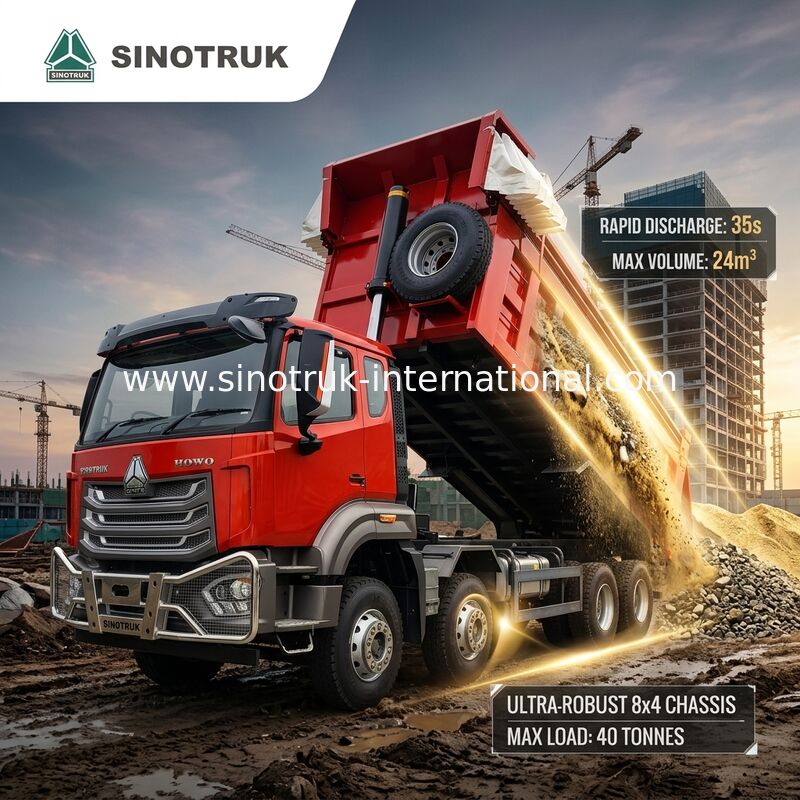 Caçamba basculante Red Square (27CBM, 8×4, 371HP): Principais vantagens para descarga rápida de materiais
