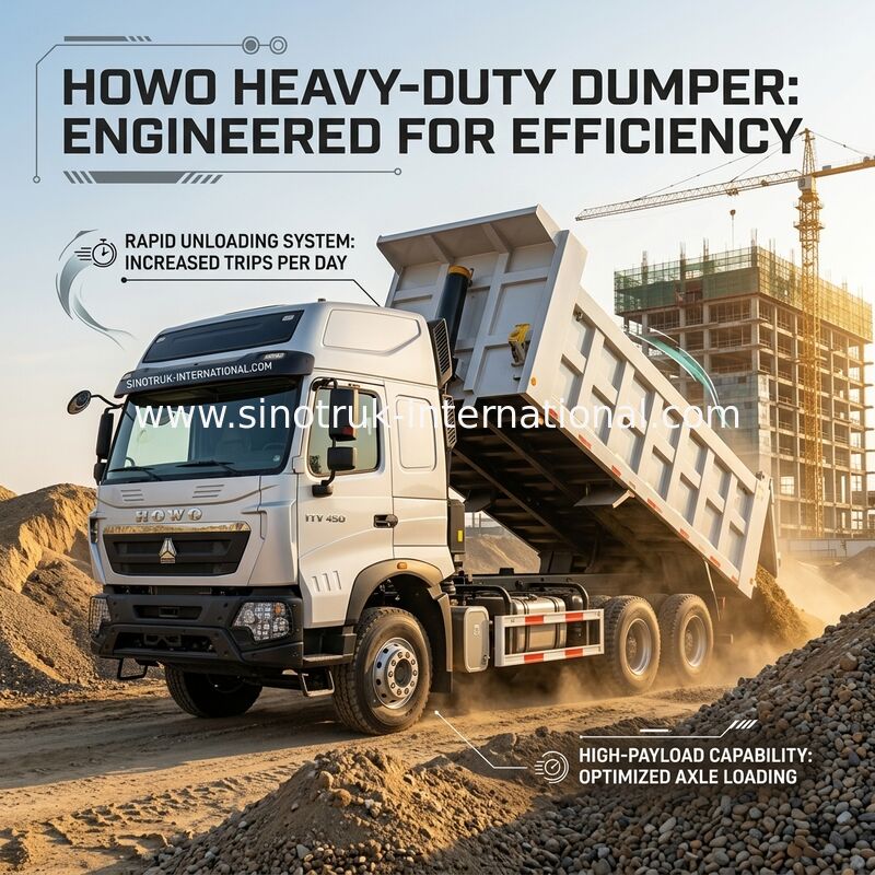 inotruk Novo Howo Tipper Dump Truck Chassis Weichai Motor 8 × 4 LHD 430HP