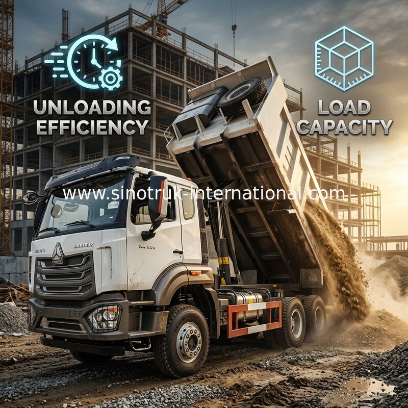 HOWO NX 371HP 6*4 20m3 Caminhão de descarga de elevação central de alta potência com corpo de carga de elevação central eficiente