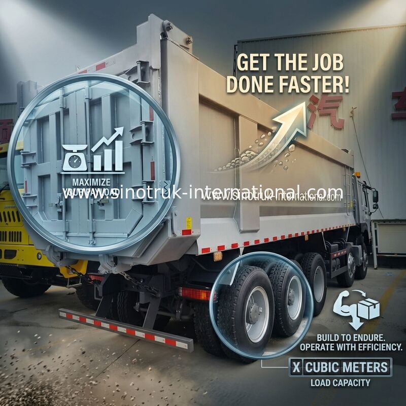 400HP  8×4+One Lift Axle, Super Power Heavy Duty U - Shaped Double Door Mighty King Tipper Dump Truck