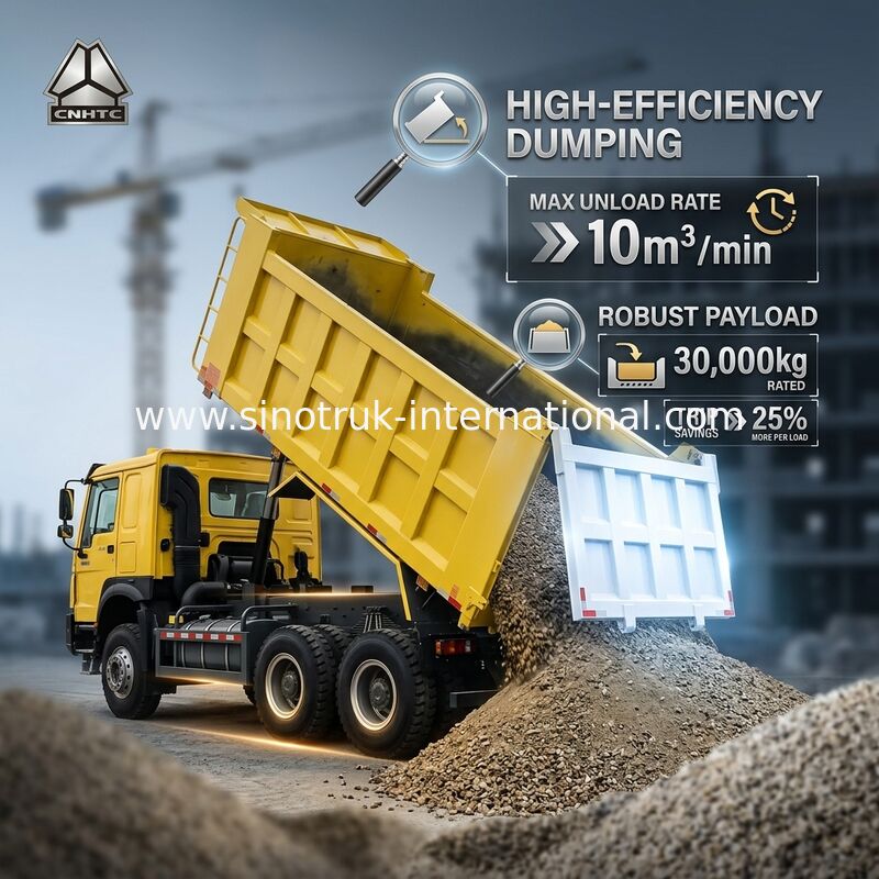 Sinotruk Howo Tipper Dump Truck 6 × 4 Lhd 10 rodas 20CBM Cargo Box Pneus de mineração