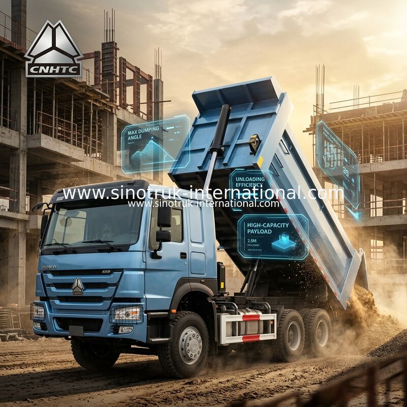 Blue U-Through Dumper (20CBM, 6×4, 380HP): Vantagens destacadas para descarga rápida de material