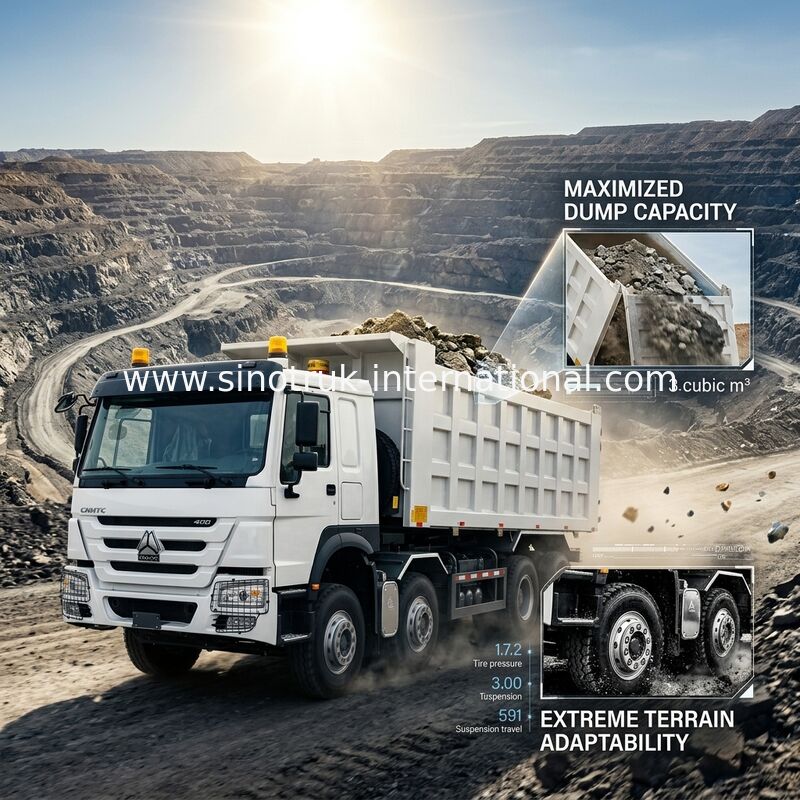 Caminhão SINOTRUK HOWO 400HP 12 rodas LHD 31 toneladas 20-30CBM