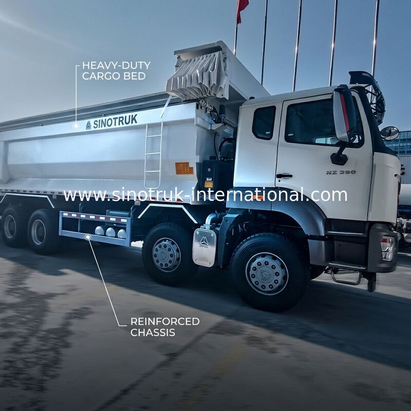 Sinotruk HOHAN Novo HOWO 8X4 camião de descarga 380hp 12 rodas Branco H77L ZZ3317V386JB1R Tipo U
