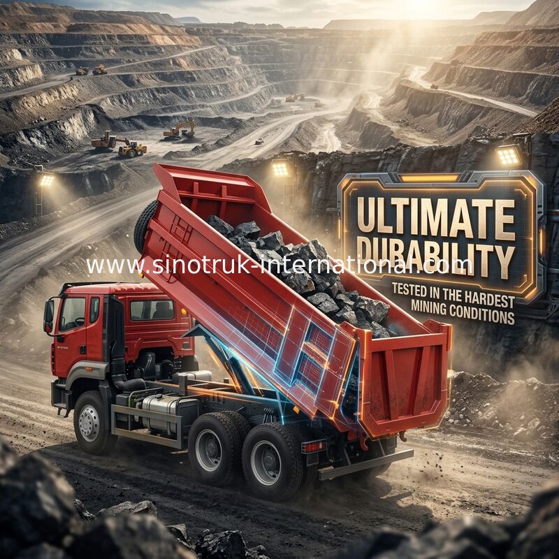 SINOTRUK HOWO N7 Carrinho de descarga de despejo 6 × 4 10 rodas 380 hp Para exportação Tipo U Fácil de descarregar