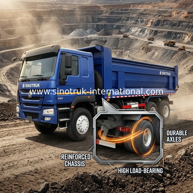 RHD 8×4 12 rodas ZZ3317V3847B1R Alta potência Baixo consumo de combustível380HP Blue HOWO Tipper Truck