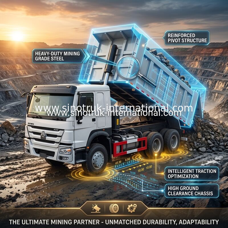 ZZ3257V3847B1 Alta potência HOWO caminhão 6×4 10 rodas 400HP baixo consumo de combustível